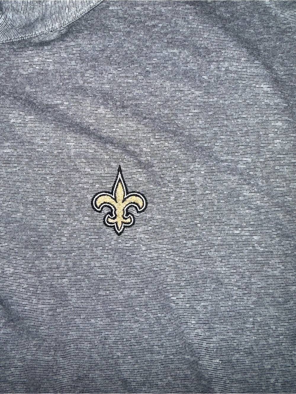 New Orleans Saints Men’s Heather Gray Quarter-Zip Pullover Stitch L A101 - Picture 3 of 10